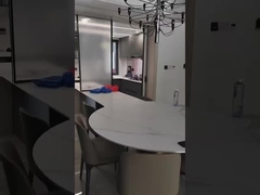 کابینت آشپزخانه مدرن فولاد ضد زنگ با کوارتز لوکس