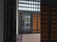 کابينت شرابي از فولاد با ديوار کامل با اتاق هاي نگهداري و صندلي در رنگ سياه