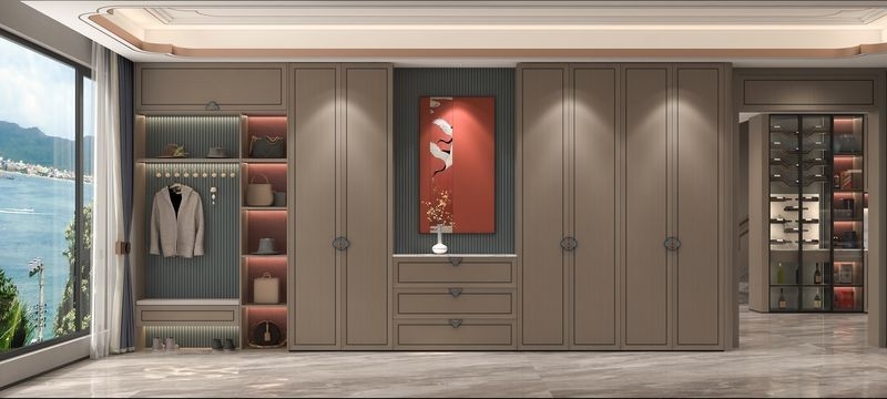 Chinese Style Shoe Storage Cupboard Entry Foyer Cabinet With Adjustable Shelves